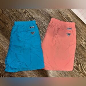 Men’s size XXL: Columbia Coral and Teal Swim Shorts Duo
